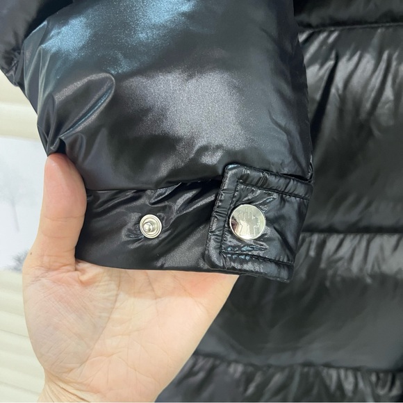 Moncler Black Shiny Down Long Jacket - Picture 10 of 16